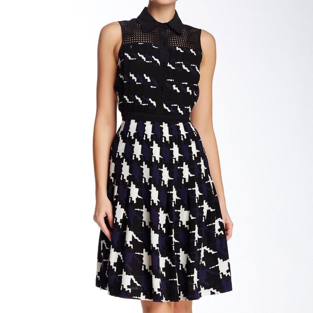 NEW w/ TAGS Trina Turk Sleeveless Dress Black Blue 8 NWT